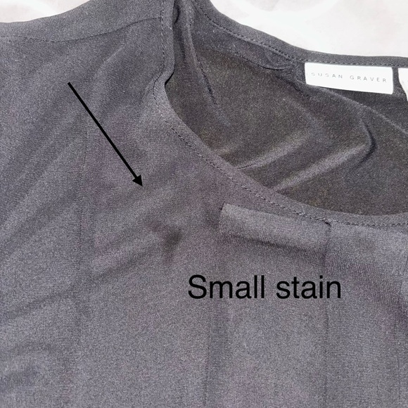 Susan Graver Classic Black Layered Pleated Front Long Sleeve Blouse Size XL - Picture 5 of 7